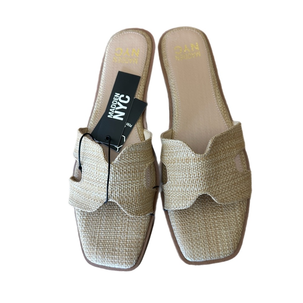 Tan Minimalist Mules with Textured Soles